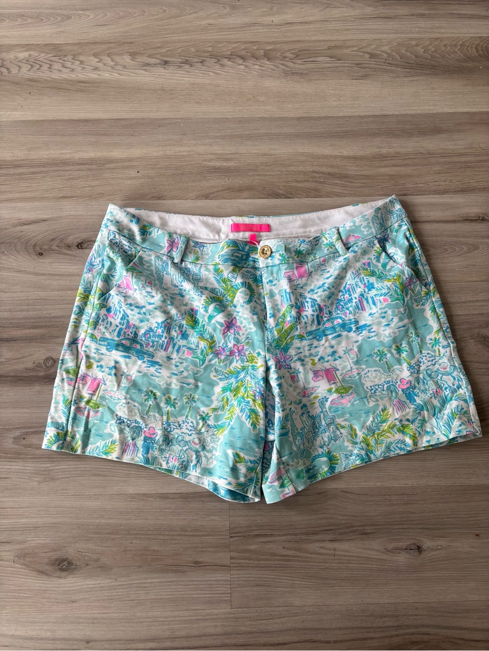 Lilly Pulitzer 16 Blue Pink Beach Shorts